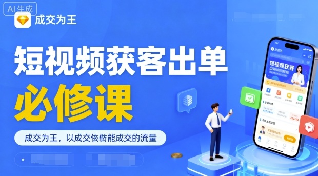 短视频获客出单必修课,成交为王,以成交为导向,直接做能成交的流量-51云资源