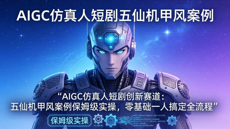 AIGC仿真人短剧创新赛道:五仙机甲风案例保姆级实操,零基础一人搞定全流程-51云资源