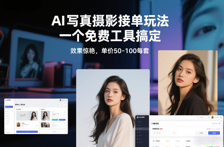 AI写真摄影接单玩法，一个免费工具搞定，效果惊艳，单价50-100每套-51云资源