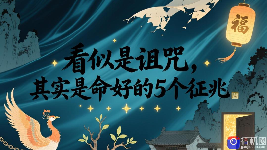 付费文章:看似是诅咒,其实是命好的5个征兆