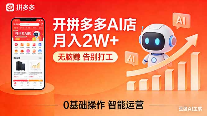 开一家拼多多AI店，月入2W ，无脑赚，告别打工，附SOP手册-51云资源