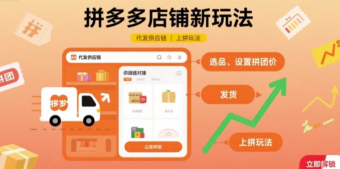 拼多多店铺新玩法,代发供应链上拼玩法-51云资源