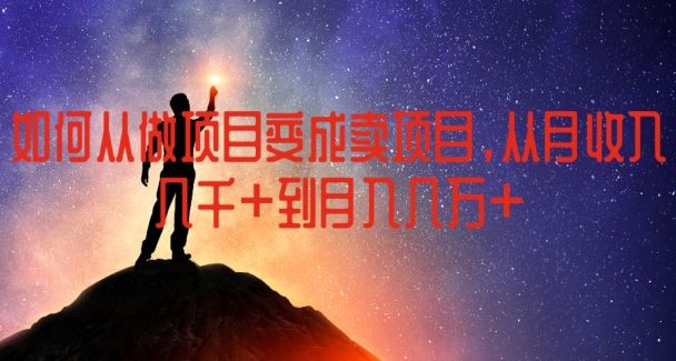 如何从做项目变成卖项目,从月收入几千到月入几万【揭秘】