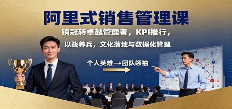 阿里式销售管理课:销冠转卓越管理者,KPI 推行,以战养兵,文化落地与数据化管理-51云资源