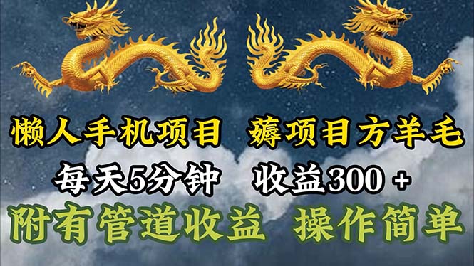 (11600期)懒人手机项目,每天5分钟,每天收益300 ,多种方式可扩大收益!-51云资源