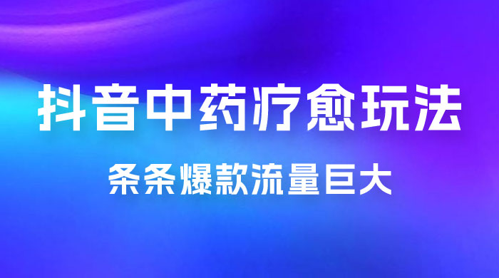 抖音电子中药疗愈玩法，条条爆款，流量巨大，轻松日入1000 （附 600G 素材）-51云资源