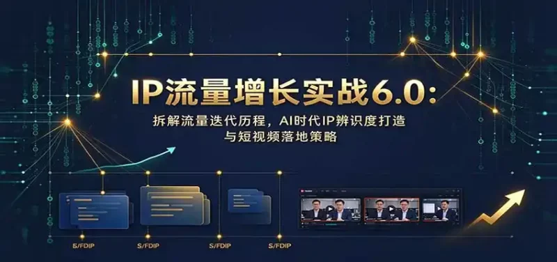 IP流量增长实战6.0:拆解流量迭代历程,AI时代IP辨识度打造与短视频落地策略-51云资源