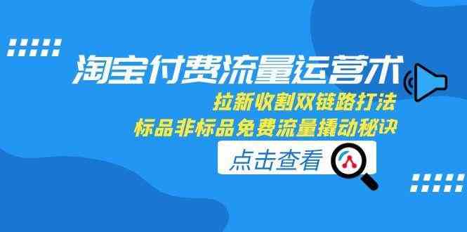 淘宝付费流量运营术，拉新收割双链路打法，标品非标品免费流量撬动秘诀-51云资源