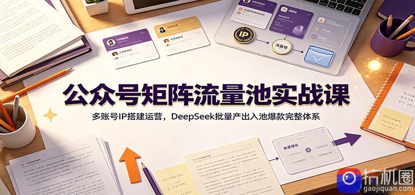 公众号矩阵流量池实战课：多账号IP搭建运营，DeepSeek批量产出入池爆款完整体系-51云资源