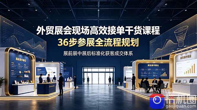 外贸展会现场高效接单干货课程，36步参展全流程规划，展前展中展后标准化获客成交体系-51云资源