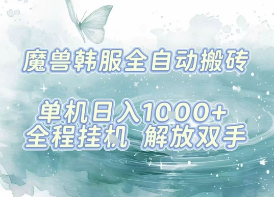 最新韩服游戏搬砖，单机日入1k ，全自动运行挂G项目，解放双手【揭秘】-51云资源