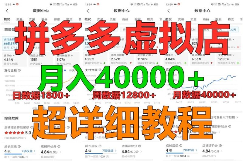 拼多多虚拟电商训练营月入40000 ，全网最详细，你做你也行，暴利稳定长久-51云资源