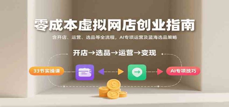 零成本虚拟网店创业指南,含开店、运营、选品等全流程, AI专项运营及蓝海选品策略-51云资源