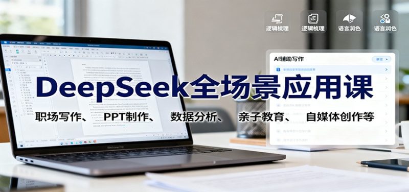 DeepSeek全场景应用课：职场写作、 PPT制作、数据分析、亲子教育、自媒体创作等-51云资源