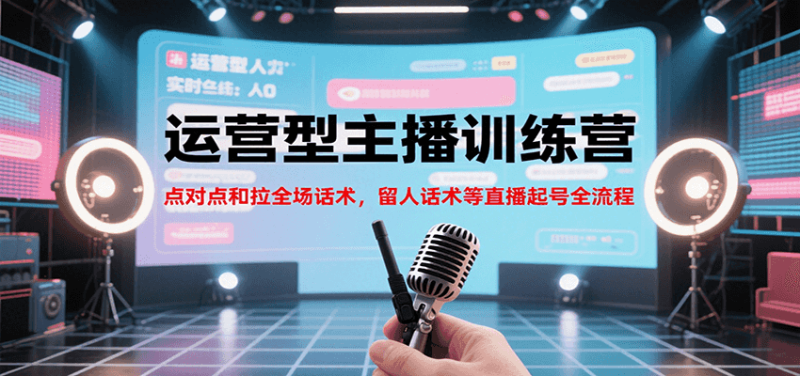 运营型主播训练营，点对点和拉全场话术，留人话术等直播起号全流程（更新7月）-51云资源