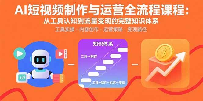 (15863期)AI短视频制作与运营全流程课程:从工具认知到流量变现的完整知识体系