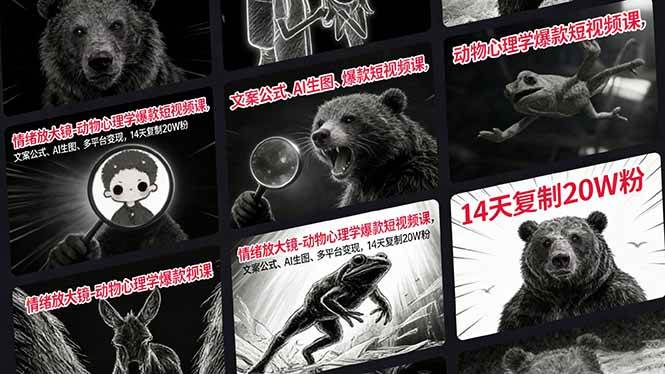（17376期）情绪放大镜-动物心理学爆款短视频课，文案公式、AI生图、多平台变现，14天复制20W粉-51云资源