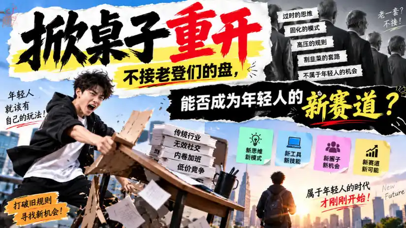 某公众号付费文章:掀桌子重开,不接老登们的盘,能否成为年轻人的新赛道?-51云资源
