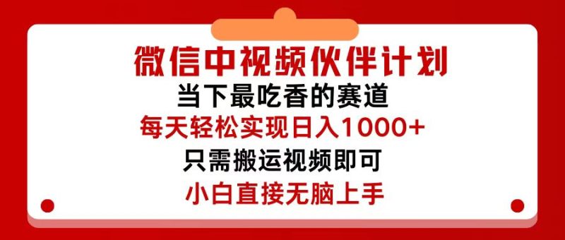 (12017期)微信中视频伙伴计划,仅靠搬运就能轻松实现日入500 ,关键操作还简单,…-51云资源