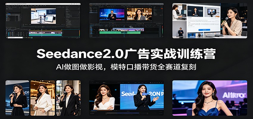 Seedance2.0广告实战训练营:AI做图做影视,模特口播带货全赛道复刻-51云资源