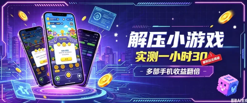 小游戏全流程玩法，实测一小时搞30，简单无脑解压，当天做当天就能看到进账，直接冲就行【揭秘】-51云资源
