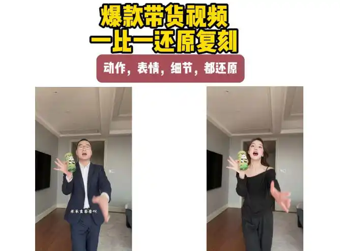AI带货视频复刻,一比一还原加二创,动作,表情,细节,都还原,新手也能直接套用-51云资源