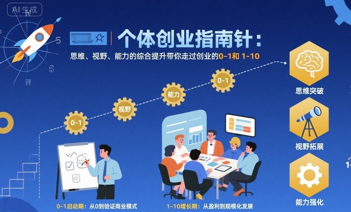 个体创业指南针，思维、视野、能力的综合提升带你走过创业的0-1和1-10【音频】-51云资源