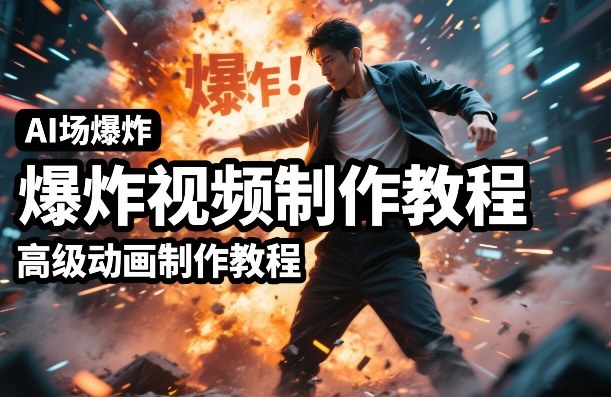 AI场景爆炸视频制作教程，利用人物实拍视频制作出高级的动画特效-51云资源