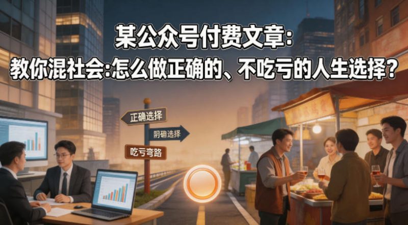 某公众号付费文章：教你混社会：怎么做正确的、不吃亏的人生选择？-51云资源