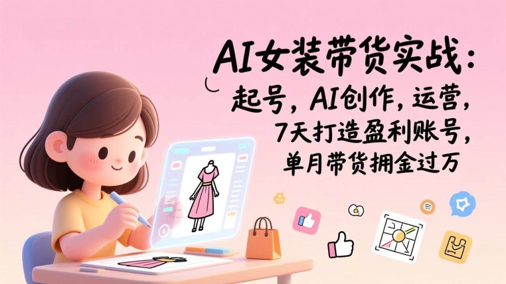 （17117期）AI女装带货实战班（更新）：起号，AI创作，运营，7天打造盈利账号，单月带货佣金过万-51云资源
