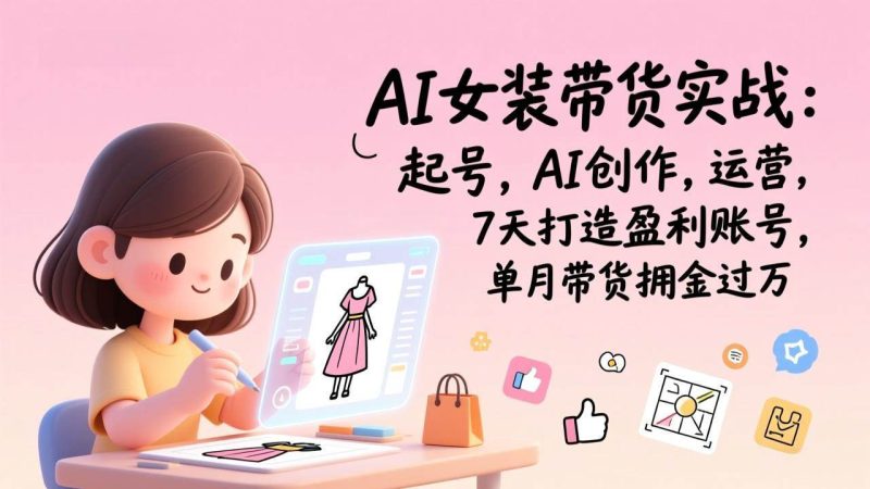 (17117期)AI女装带货实战班(更新):起号,AI创作,运营,7天打造盈利账号,单月带货佣金过万-51云资源