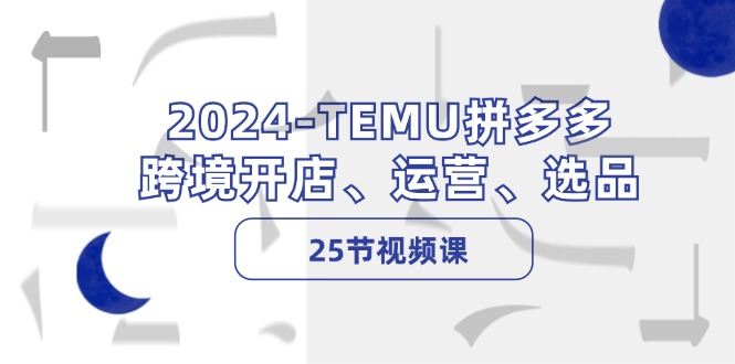 （12106期）2024-TEMU拼多多·跨境开店、运营、选品（25节视频课）-51云资源