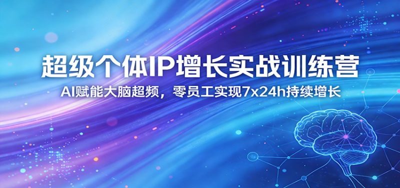超级个体IP增长实战训练营:AI赋能大脑超频,零员工实现7x24h持续增长(更新)-51云资源