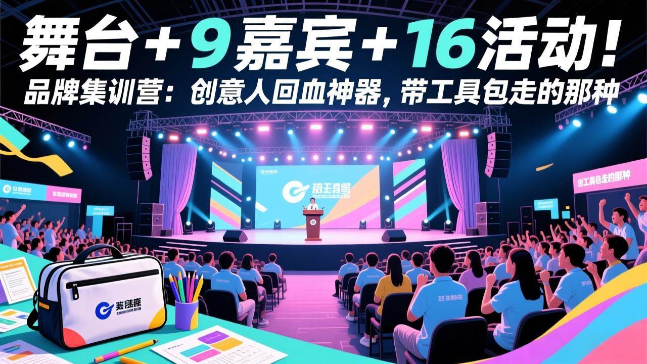 (17413期)舞台 9 嘉宾 16 活动!品牌集训营:创意人回血神器,带工具包走的那种