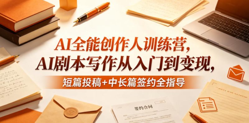 AI全能创作人训练营，AI剧本写作从入门到变现，短篇投稿 中长篇签约全指导-51云资源