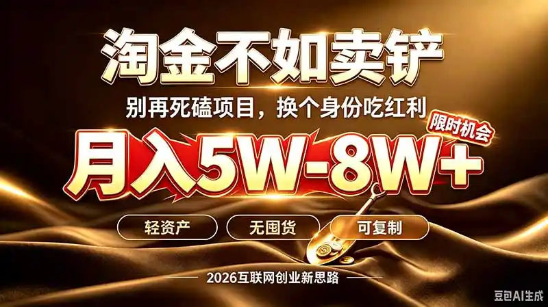 别再傻乎乎埋头跑项目!互联网真正赚钱逻辑:做卖铲人,拒绝当韭菜,逆风翻盘月入5-8W-51云资源