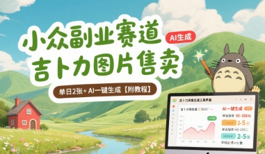 小众副业赛道 吉卜力图片售卖 单日2张  AI一键生成【附教程】-51云资源