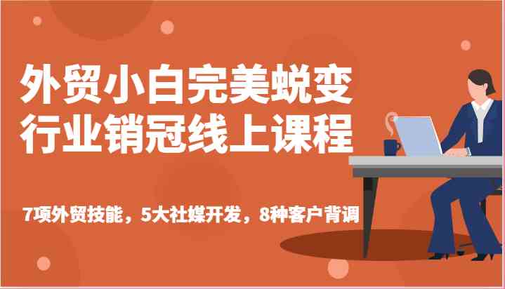 外贸小白完美蜕变行业销冠线上课程-7项外贸技能，5大社媒开发，8种客户背调-51云资源