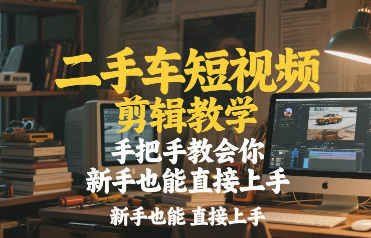 二手车短视频剪辑教学，手把手教会你，新手也能直接上手-51云资源