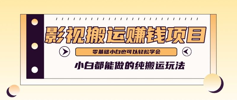手把手教你操作影视搬运项目，小白都能做零基础也能赚钱-51云资源