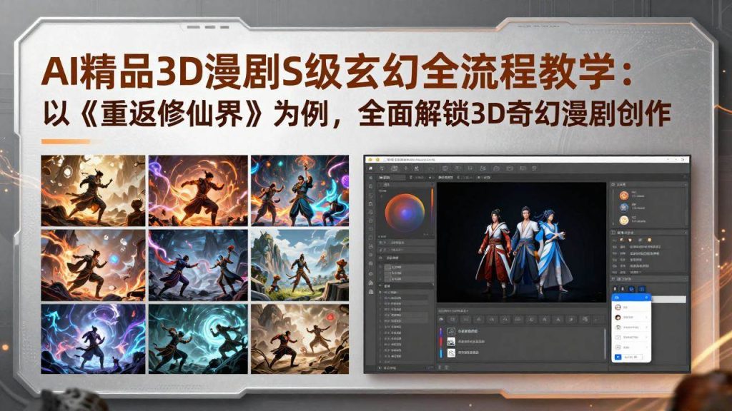 （17882期）AI精品3D漫剧S级玄幻全流程教学：以《重返修仙界》为例，全面解锁3D奇幻漫剧创作-51云资源