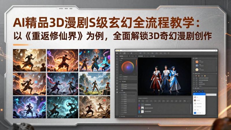 （17882期）AI精品3D漫剧S级玄幻全流程教学：以《重返修仙界》为例，全面解锁3D奇幻漫剧创作-51云资源