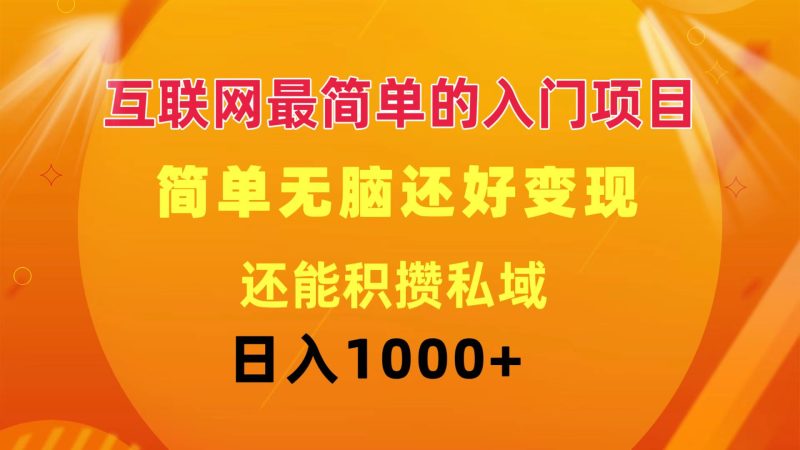 （11922期）互联网最简单的入门项目：简单无脑变现还能积攒私域一天轻松1000-51云资源