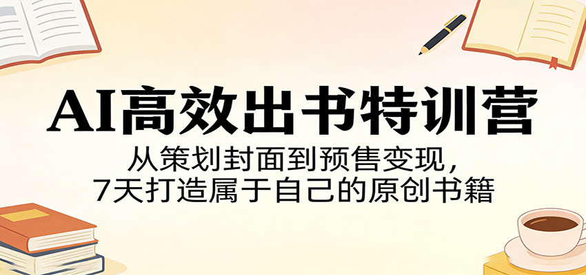 AI高效出书特训营:从策划封面到预售变现,7天打造属于自己的原创书籍