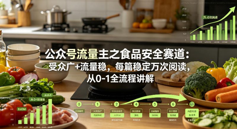 公众号流量主之食品安全赛道，受众广 流量稳，每篇作品稳定万次阅读，从0-1全流程讲解-51云资源