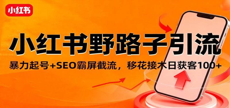 小红书野路子引流,暴力起号 SEO霸屏截流,移花接木日获客100-51云资源