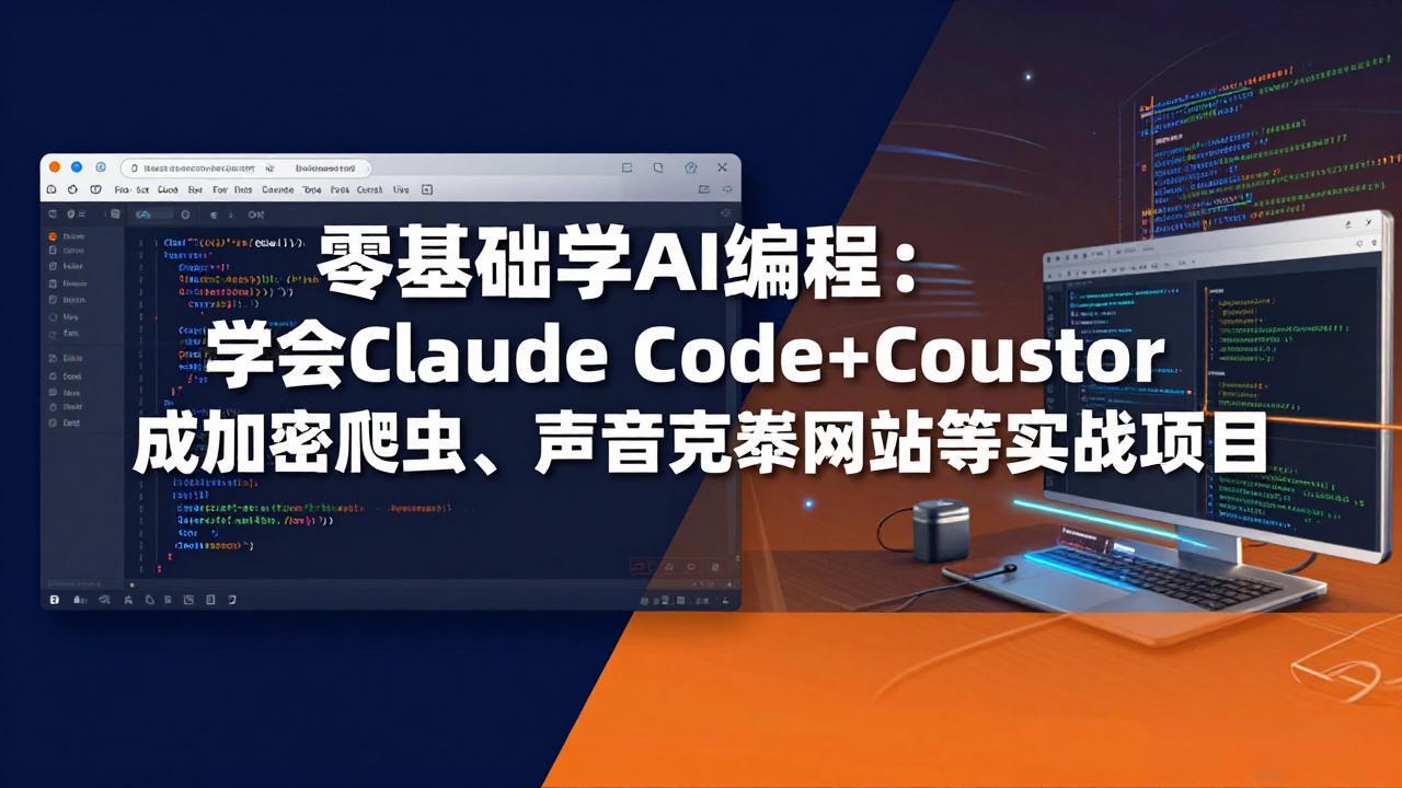 零基础学AI编程：学会Claude Code Cursor完成加密爬虫、声音克隆网站等实战项目