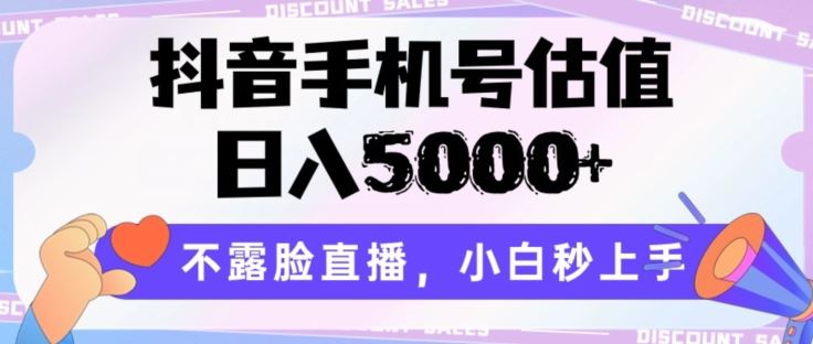 抖音手机号估值,日入5000 ,不露脸直播,小白秒上手【揭秘】