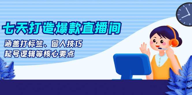 七天打造爆款直播间：涵盖打标签、留人技巧、起号逻辑等核心要点-51云资源