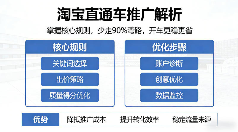 淘宝直通车推广解析，掌握核心规则，少走90%弯路，开车更稳更省-51云资源